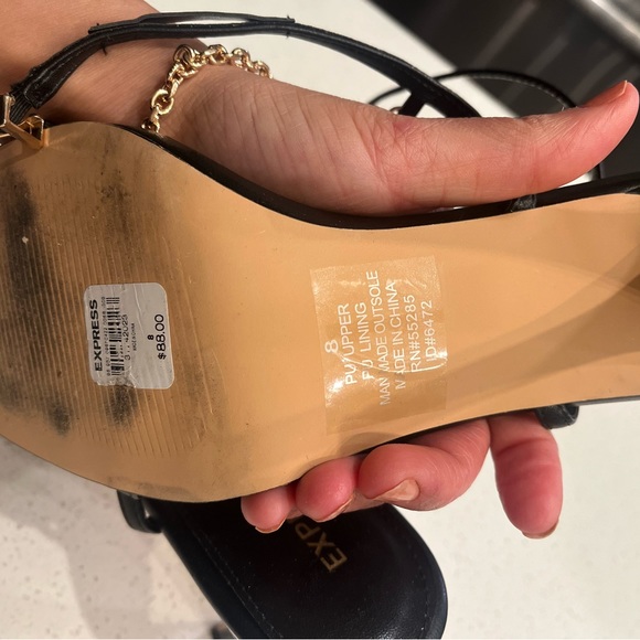 Black Express sandals, approx 4inch heel - Picture 5 of 5